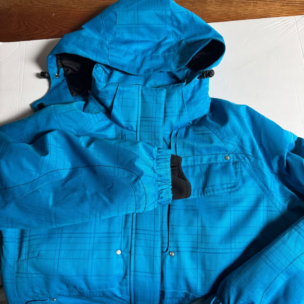 Free Country‎ Vertical Series Women's Blue Plaid Ski Snowboard Jacket Size Large